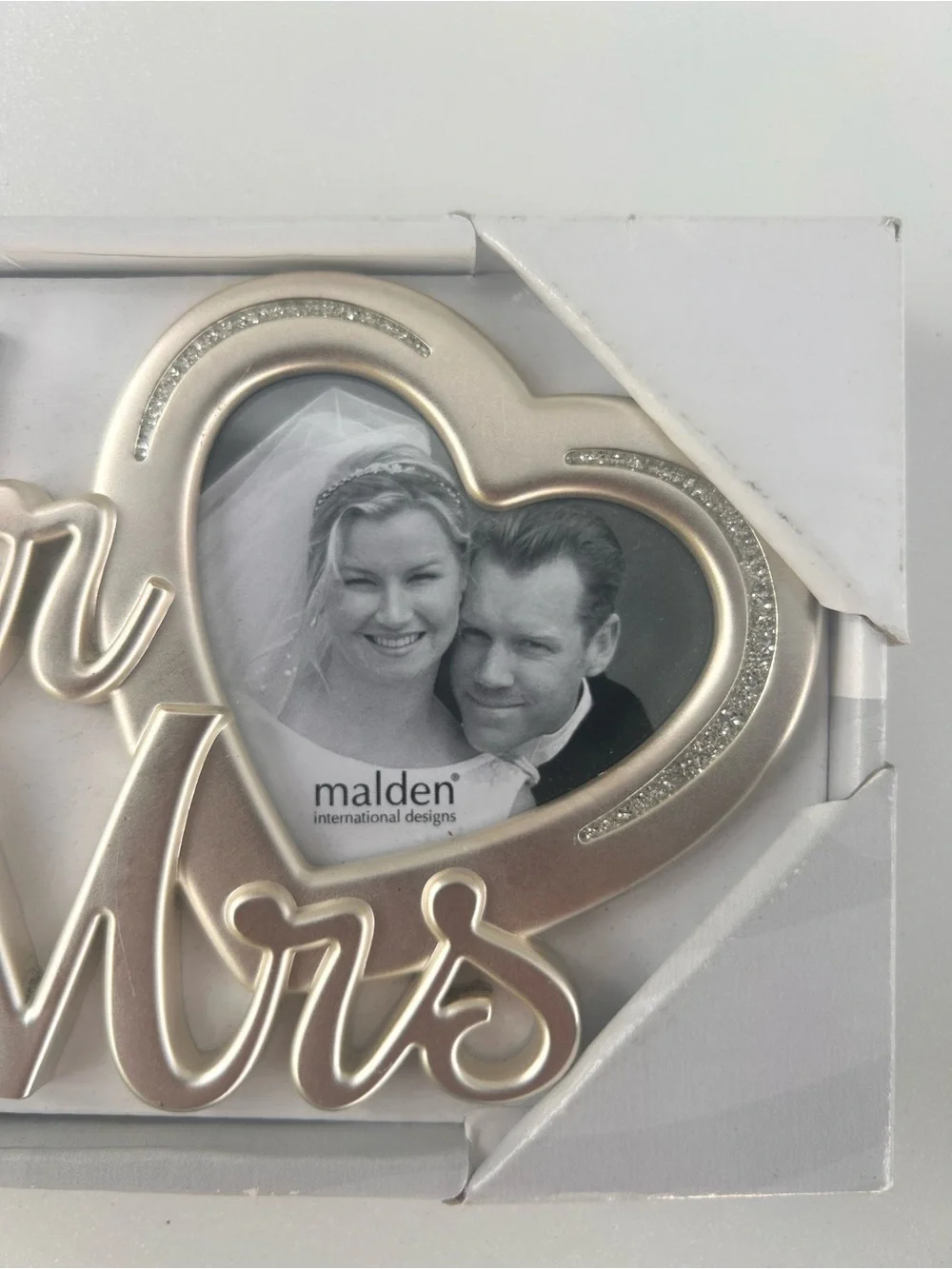Malden Silver 'Mr & Mrs' Heart Photo Frame